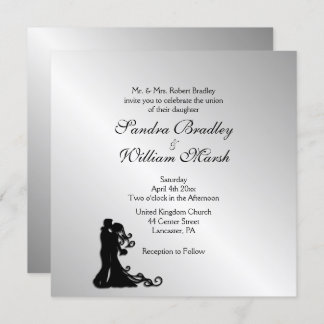 Chic Silver Wedding Invitation