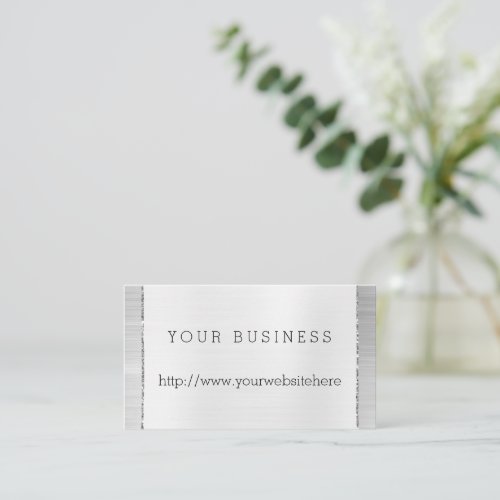 Chic Silver White Business Card