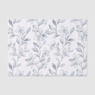 Chic Silver White Floral Wedding Tissue Paper