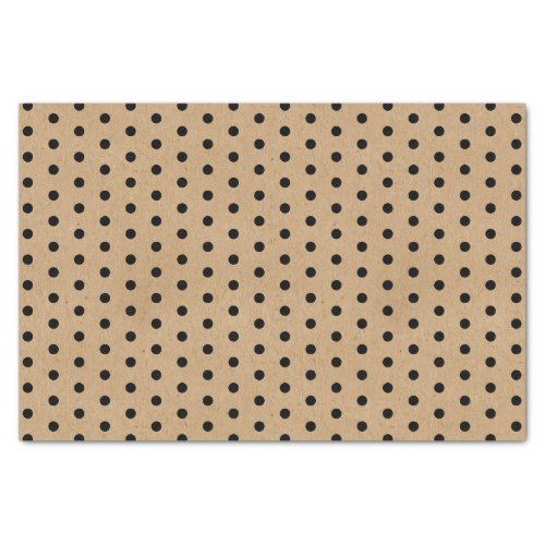 Chic Simple Black Dots On Rustic Faux Brown Kraft Tissue Paper