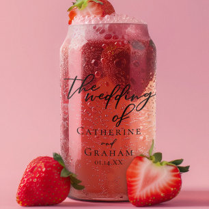 Chic Simple Black Script Wedding Keepsake Can Glass