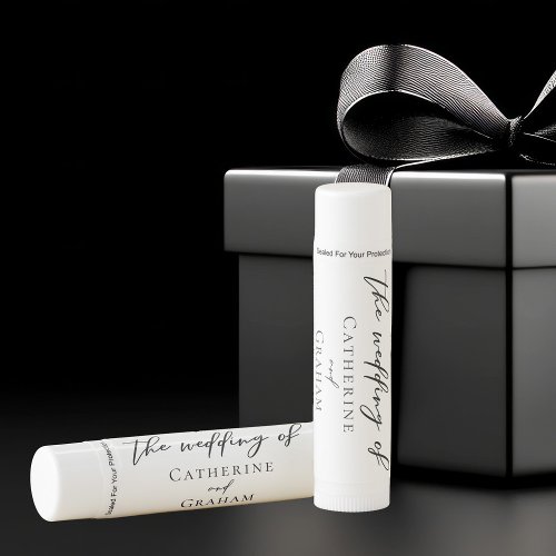 Chic Simple Black Typography Personalized Wedding