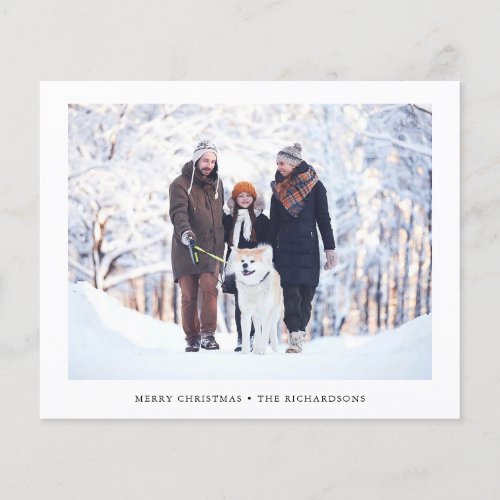 Chic Simple Christmas  Budget Photo Holiday Card