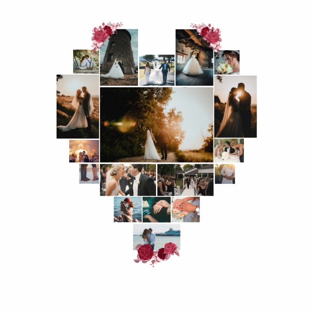 Chic Simple custom 18 heart Shaped pictures gifts Cutout (Front)
