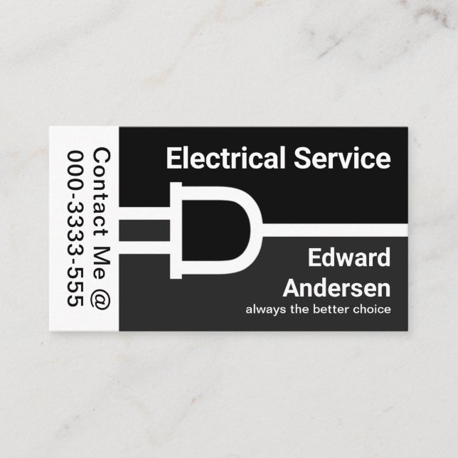 Chic Simple Electrical Plug Connection Business Card (Front)