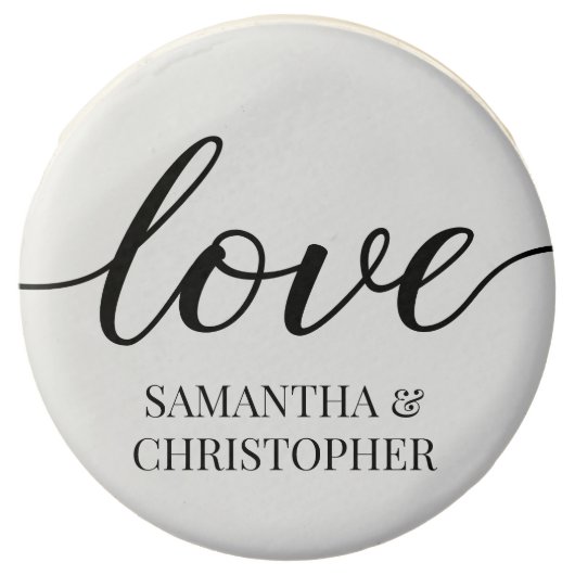 Chic simple elegant Love Script Wedding custom Chocolate Covered Oreo (Front)