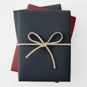 Chic Simple Festive Rich Deep Dark Colored Wrapping Paper Sheets