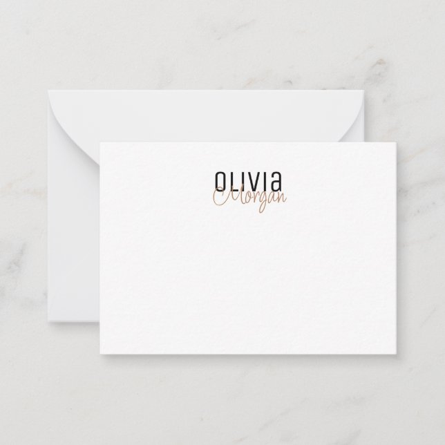 Chic Simple Font Duo Note Card (Front)