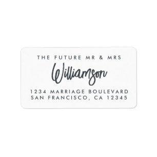 Chic Simple Future Mr Mrs Wedding Return Address Label