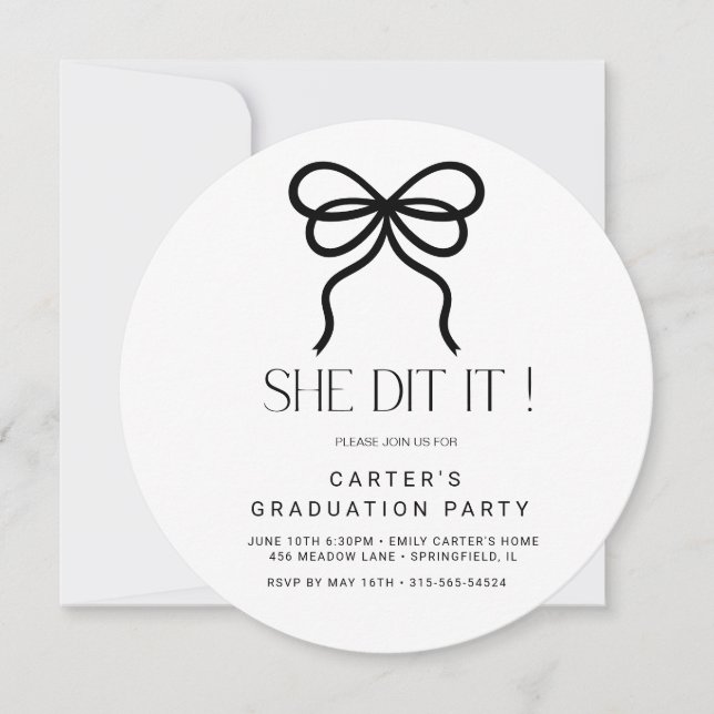 chic simple grd,Elgante Minimalist black and white Invitation (Front)