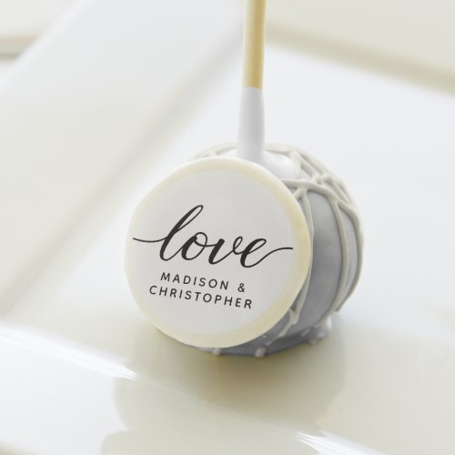 Chic Simple Love ScrIpt Personalized Wedding Cake Pops