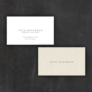 Chic Simple Minimalist Natural Canvas  Business Card