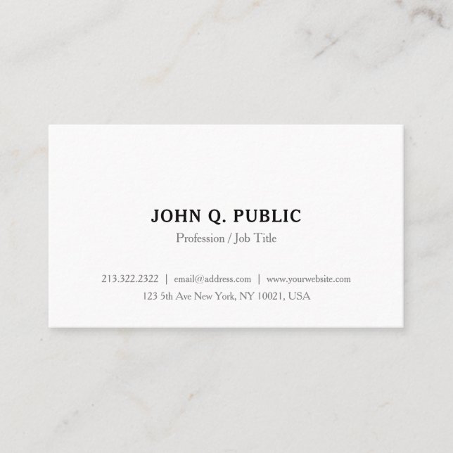 Chic Simple Modern Elegant Minimalist Template Business Card (Front)