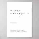 Chic + Simple Modern Script In Memory Of Sign at Zazzle