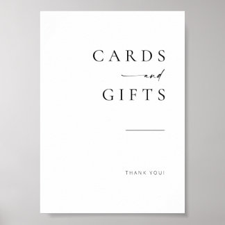 Chic + Simple Modern Script Wedding Cards + Gifts Poster