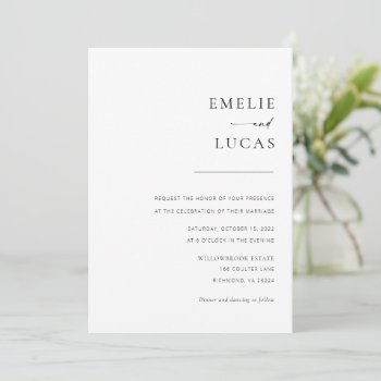 Chic   Simple Modern Script Wedding Invitation by FlumeDesignCo at Zazzle
