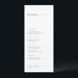 Chic   Simple Modern Script Wedding Menu<br><div class="desc">These simple, modern menus will be the perfect complement to the place settings at your reception! The handwritten script heading paired with serif and sans-serif fonts give these menus a classic, clean look. Personalize the menus with your wedding menu items and the couple's name and wedding date on the bottom....</div>