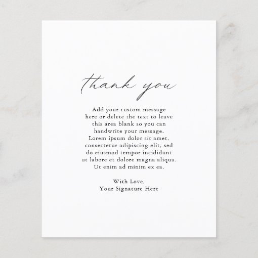 Chic Simple Photo Budget Wedding Thank You Card | Zazzle