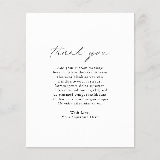Chic Simple Photo Budget Wedding Thank You Card | Zazzle