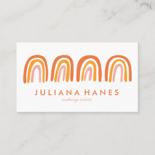 Chic Simple Pink Orange Rainbows Business Card