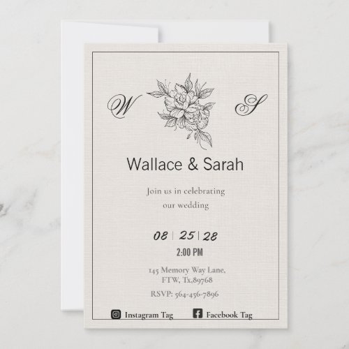 Chic  Simple Rustic Minimalist  Timeless Touch Invitation