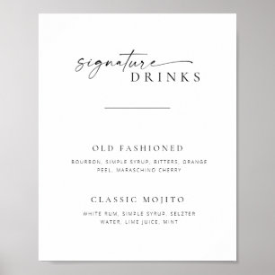 Chic + Simple Script Wedding Signature Drinks Sign