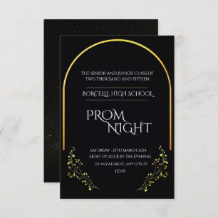 Chic Simplicity: Black Minimalist Prom Night Invitation