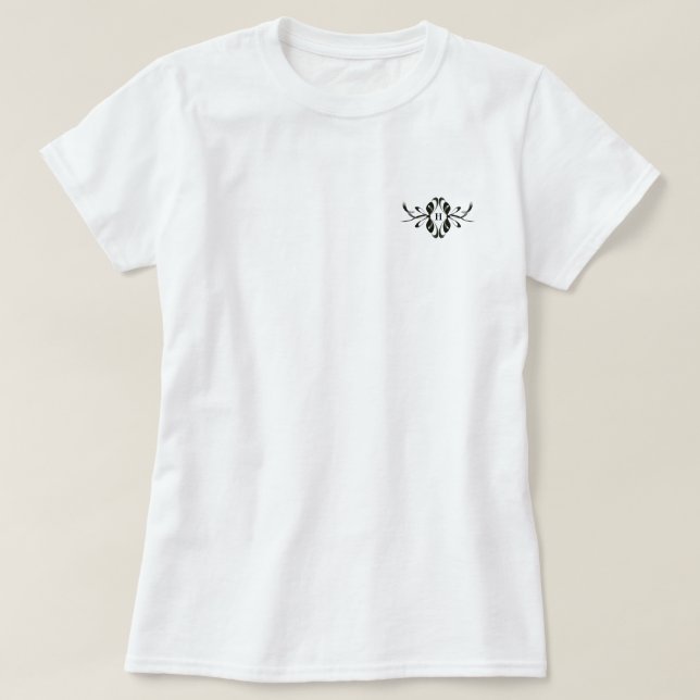 Chic Simplicity: Personalized Bow Monogram  T-Shirt (Design Front)