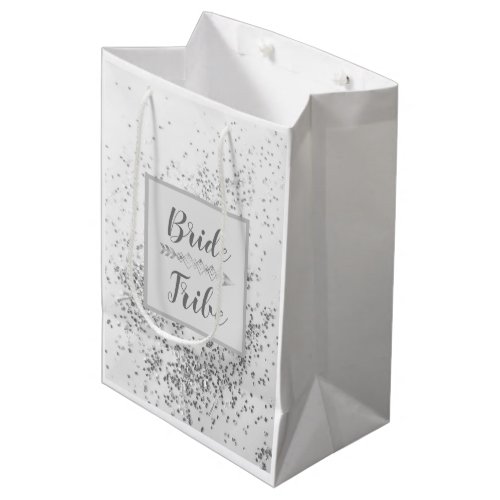 Chic Siver Confetti Bride Tribe   Medium Gift Bag