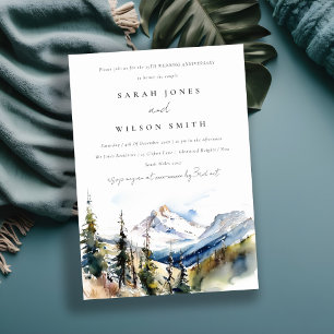 Chic Ski Mountain Telluride Colorado Anniversary Invitation