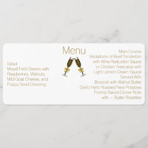 Chic Skinny Custom Wedding Menu