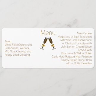 Chic Skinny Custom Wedding Menu