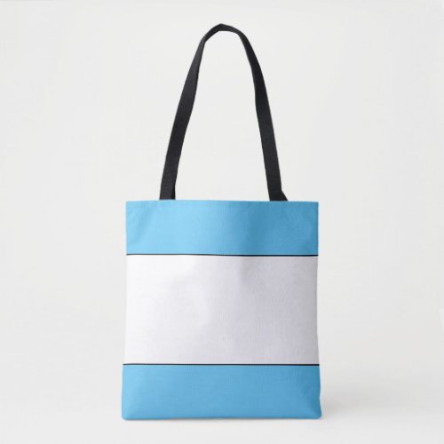 Chic Sky Blue Top Bottom Stripes White Color Block Tote Bag