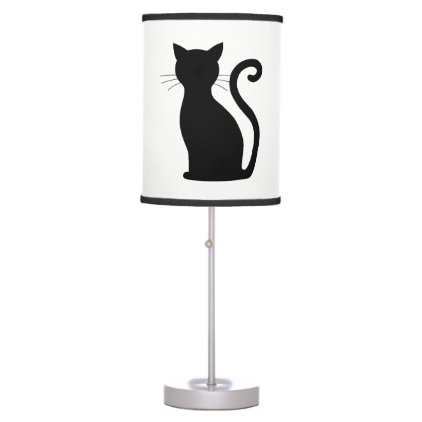 Chic Sleek Black Cat Silhouette Table Lamp