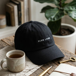 Chic Slow Living Typography Minimalist Embroidered Hat