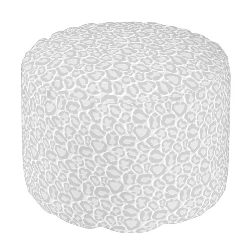 Chic Snow Leopard Print Pouf