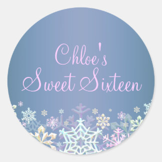 Chic Snowflake Blue Sweet 16 Sticker