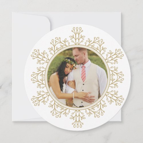 Chic Snowflake  Holiday Photo Card