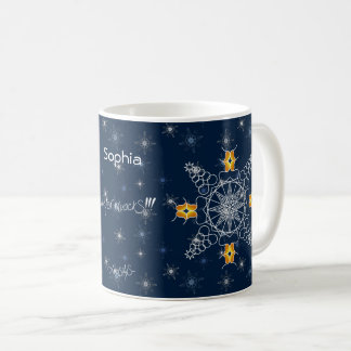 Chic snowflake kiss winter muackS!!!-Editable Name Coffee Mug