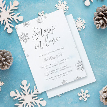 Chic Snowflakes Snow In Love Winter Bridal Shower Invitation by Eugene_Designs at Zazzle