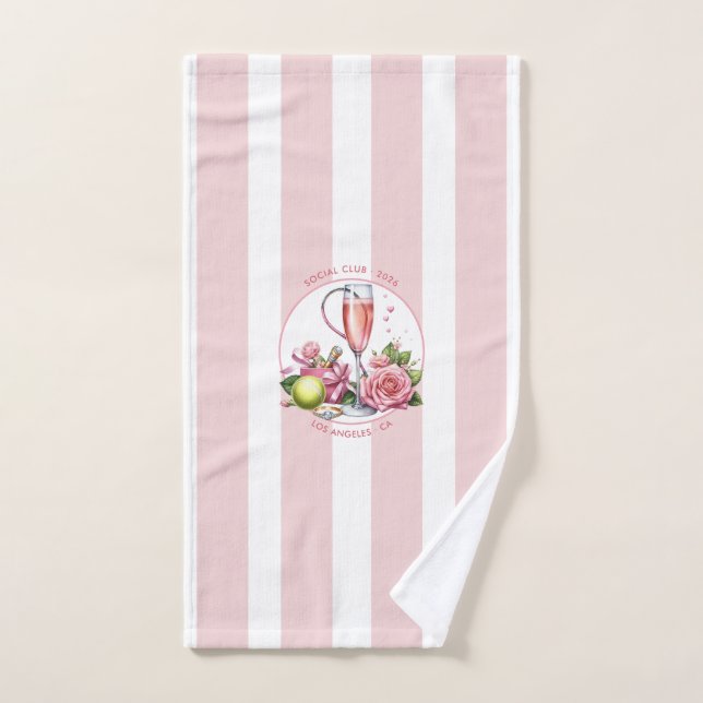 Chic Social Club Tennis Bachelorette Weekend Hand Towel (Hand Towel)