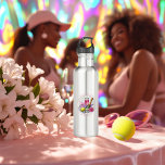 Chic Social Club Tennis Bachelorette Weekend Stainless Steel Water Bottle<br><div class="desc">Stay hydrated in style with this Chic Social Club water bottle, featuring elegant tennis motifs and pink and white stripes. Ideal for bachelorette weekends, tennis outings, or pickleball matches, this bottle combines practicality with sophistication. A great gift for the bride-to-be or her guests, it’s perfect for sporty celebrations or as...</div>