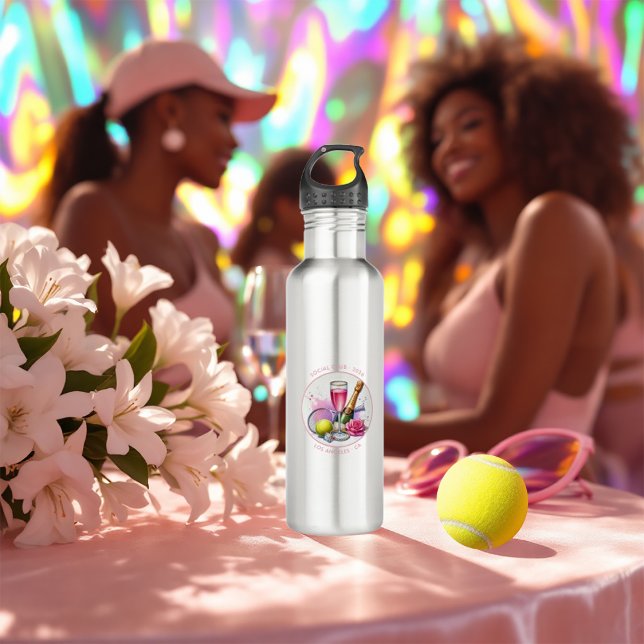 Chic Social Club Tennis Bachelorette Weekend Stainless Steel Water Bottle (Chic Social Club Tennis Bachelorette Weekend Stainless Steel Water Bottle)