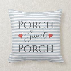 Chic Soft Blue Porch Sweet Porch Quote Decorative Throw Pillow