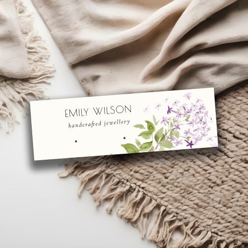Chic Soft Lilac Watercolor Floral Earring Display Mini Business Card