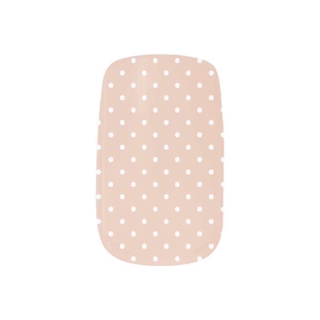 Chic Soft Terracotta Polka Dot Pattern Minx Nail Art (Left Thumb)