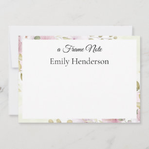 Chic Sophisticated Botanical Floral Frame Note