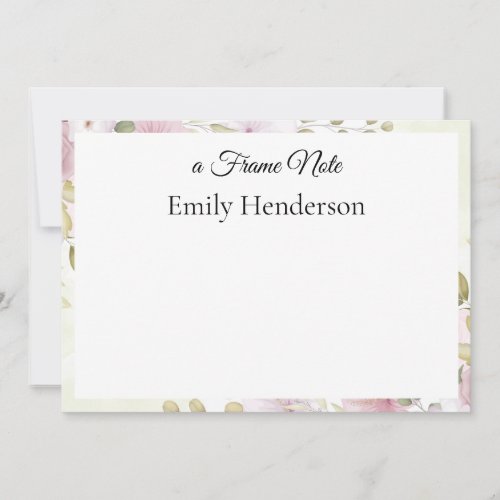 Chic Sophisticated Botanical Floral Frame Note 