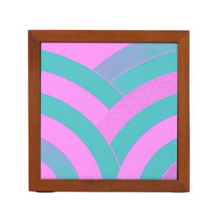 chic sophisticated green/pink modern chevrons pencil holder