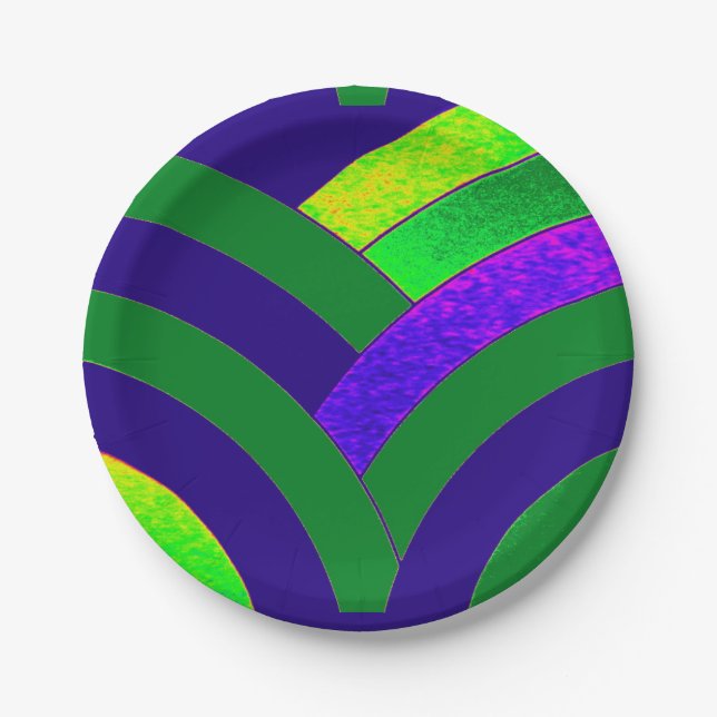 chic sophisticated modern chevrons paper plates (Front)